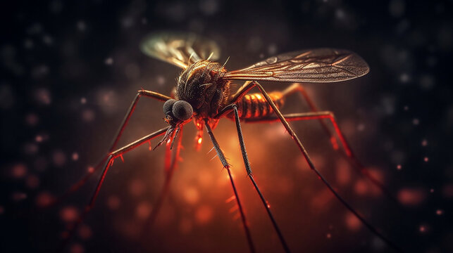 ai generative image of a macro photography close up of a mosquito 