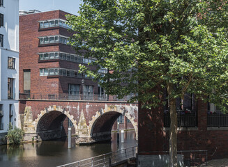 canal bridge in Hamburg, Germany 