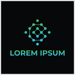 Letter C logo design template,Technology abstract dot connection cross vector logo icon circle logotype