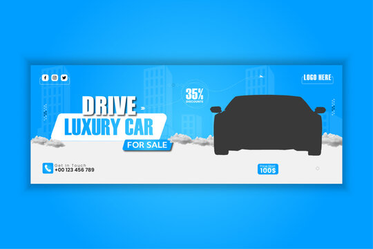 Luxury social media post design template. black friday sale car facebook cover.