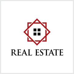 Real Estate logo, Builder logo, Roof Construction logo design vector illustration, minimalist house