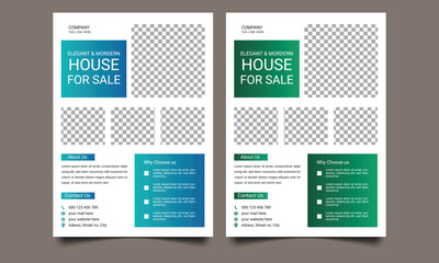 Real Estate House Property sale Flyer Design For Real estate Business. Home sale flyer design layout