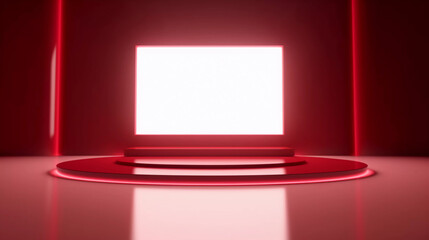 Abstract futuristic technology background, Minimalistic red architectural background, modern design for poster, cover, branding, website, product showcase, AI generated.