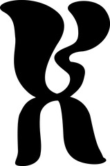Display liquid vector font letter X alphabet. capital letter Typeface abc element for social media, web design, poster, banner, greeting card