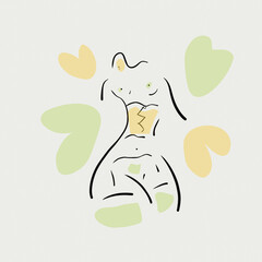 female shape line art icon illustration 