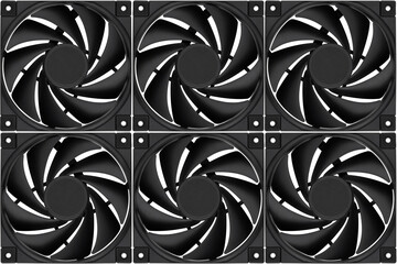 CPU cooler on a white background. Air cooling cooler of a personal computer processor close-up on a...