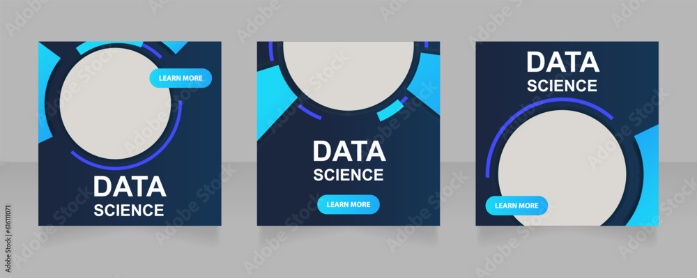 Aufkleber data science technology study web banner design template. vector flyer with text space. advertising 