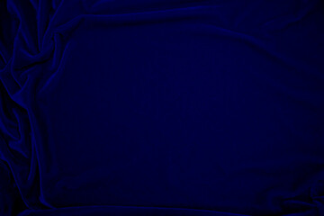 Dark blue velvet fabric texture used as background. Sky color panne fabric background of soft and smooth textile material. crushed velvet .luxury cobalt tone for silk.