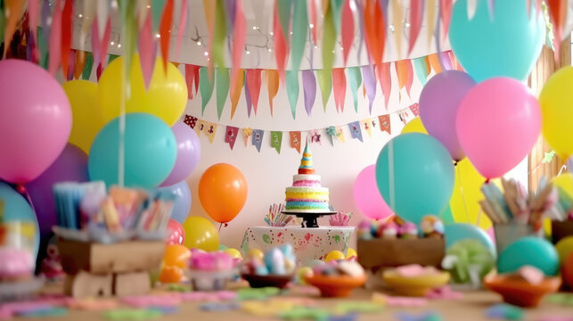birthday party decoration created with Generative AI Technology