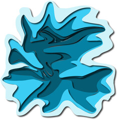 Abstract paper cut blue background vector. Multi layers papercut design