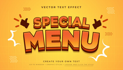 Special Menu Outline Style 3D editable text effect, suitable for promotion, product, headline