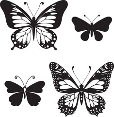 Obraz na płótnie Canvas Hand Drawn Vector Butterflies