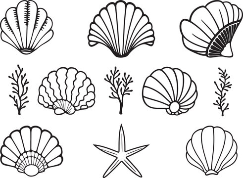 Hand Drawn Vector Sea Set
