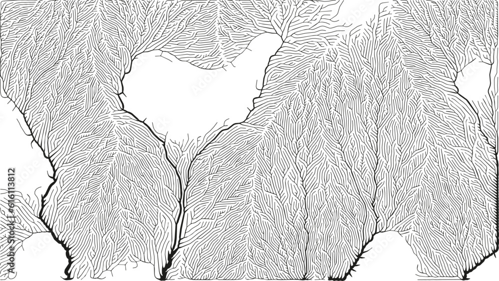 Poster growth pattern. generative branching structure. organic net of vessels texture.