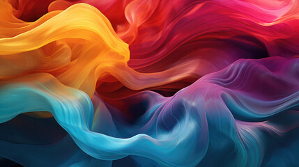 Obraz premium Colorful abstract wallpaper with liquid colors, paint and smoke waves, Generated AI 
