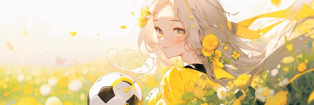 Sporty Stylish Charming Girl Anime Background Wallpaper. Generative AI.