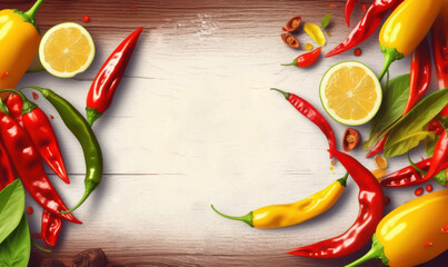 Red Chilli Peppers Background For Social Media Advertising and Marketing. Generative Ai