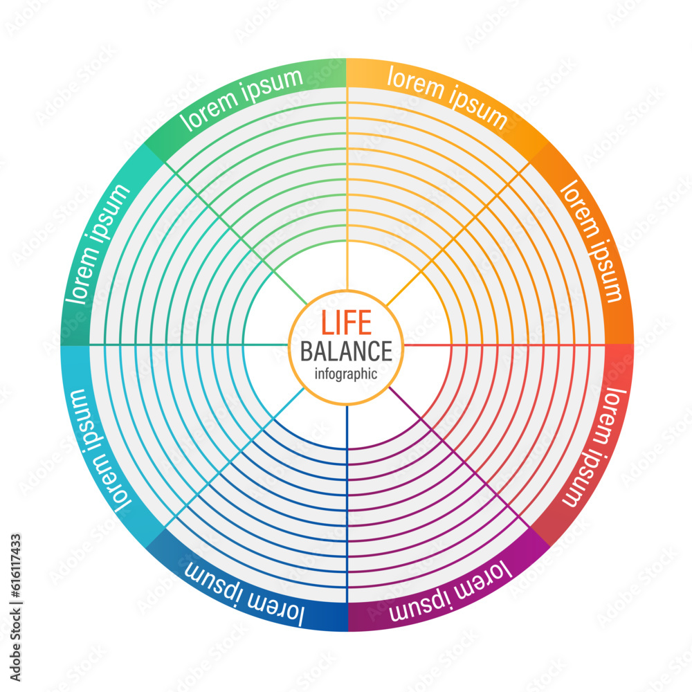 Aufkleber work life balance vector design element. abstract customizable symbol for infographic with blank cop