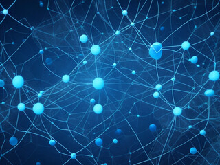 Obraz premium Abstract light blue background with moving lines and dots the concept of big data network connection worldwide