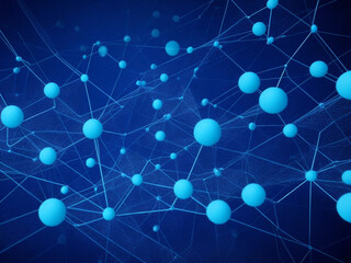 Abstract light blue background with moving lines and dots the concept of big data network connection worldwide