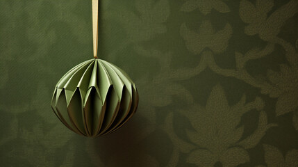 Generative ai. Origami Christmas background bauble winter festive background
