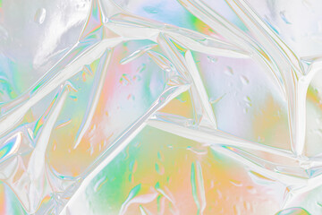 abstract glued rainbow foil texture