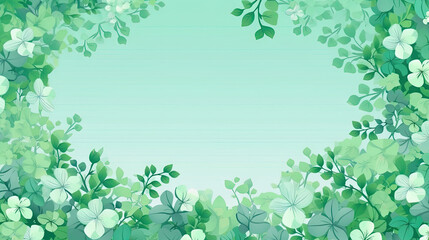 Background wallpaper with clover leaves in green colors