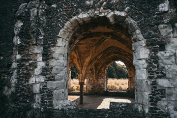Fototapeta na wymiar arches of the ruined castle / abbey / church