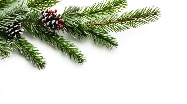 Tannenzweig, Schnee, Weihnachten, Winter, Feiertag,  generative AI