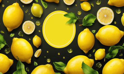Yellow Pineapple Background For Social Media Advertising, Fruit Citrus Vitamin C. Generative Ai