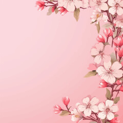 Floral blossom flowers on pastel background