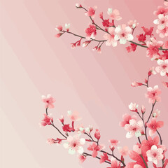 Naklejka na ściany i meble Floral blossom flowers on pastel background