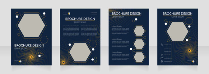 Progressive science researching blank brochure design. Template set with copy space for text. Premade corporate reports collection. Editable 4 paper pages. Lato Regular, Light fonts used © bsd studio