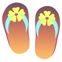 Flip-flops with flowers graphic png sticker clipart