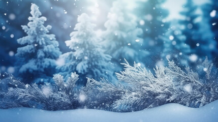 illustration Blue winter Christmas nature background
