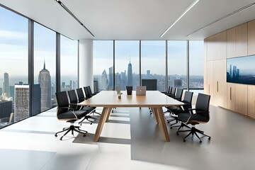 Fototapeta na wymiar modern office interior with table generated AI