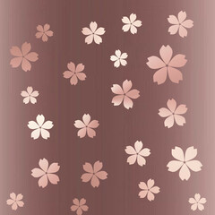 Pink gold flowers seamless graphic wallpaper with pink background