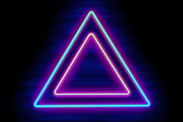Nostalgic Lightbox Neon Triangle - Blue, Purple, Yellow Vector