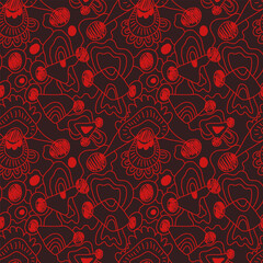 Abstract unusual seamless hand drawn pattern