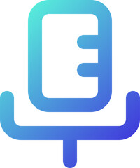 Microphone pixel perfect gradient linear ui icon. Sound recording. Send voice message. Line color user interface symbol. Modern style pictogram. Vector isolated outline illustration