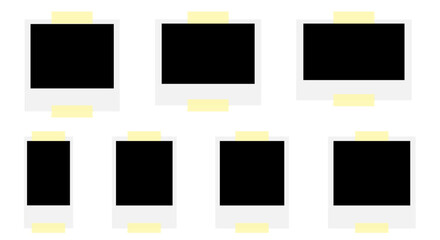 Set Of Polaroid Vector Photo Frames With Washi Tape On Sides © KiranHarak