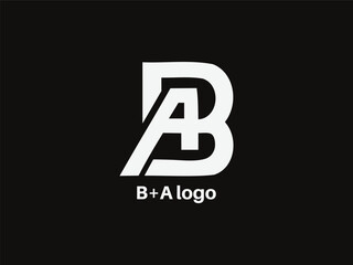 Obraz premium Ba and ab creative minimal lettering vector logo design. new style Ba logo modern look