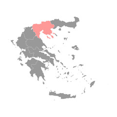 Central Macedonia region map, administrative region of Greece. Vector illustration.