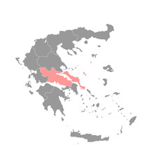 Central Greece region map, administrative region of Greece. Vector illustration.