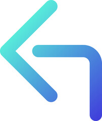 Reply arrow pixel perfect gradient linear ui icon. Send response. Social network messaging. Line color user interface symbol. Modern style pictogram. Vector isolated outline illustration