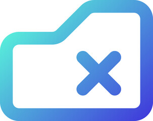 Obraz premium Delete from folder pixel perfect gradient linear ui icon. Remove digital folder. Data storage. Line color user interface symbol. Modern style pictogram. Vector isolated outline illustration