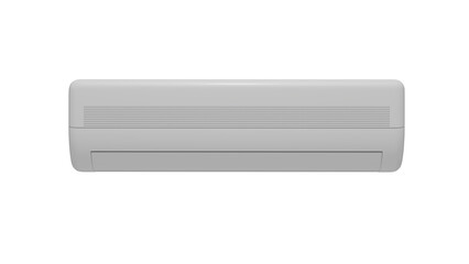 White modern air conditioner isolated on transparent and white background. Minimal concept. 3D render