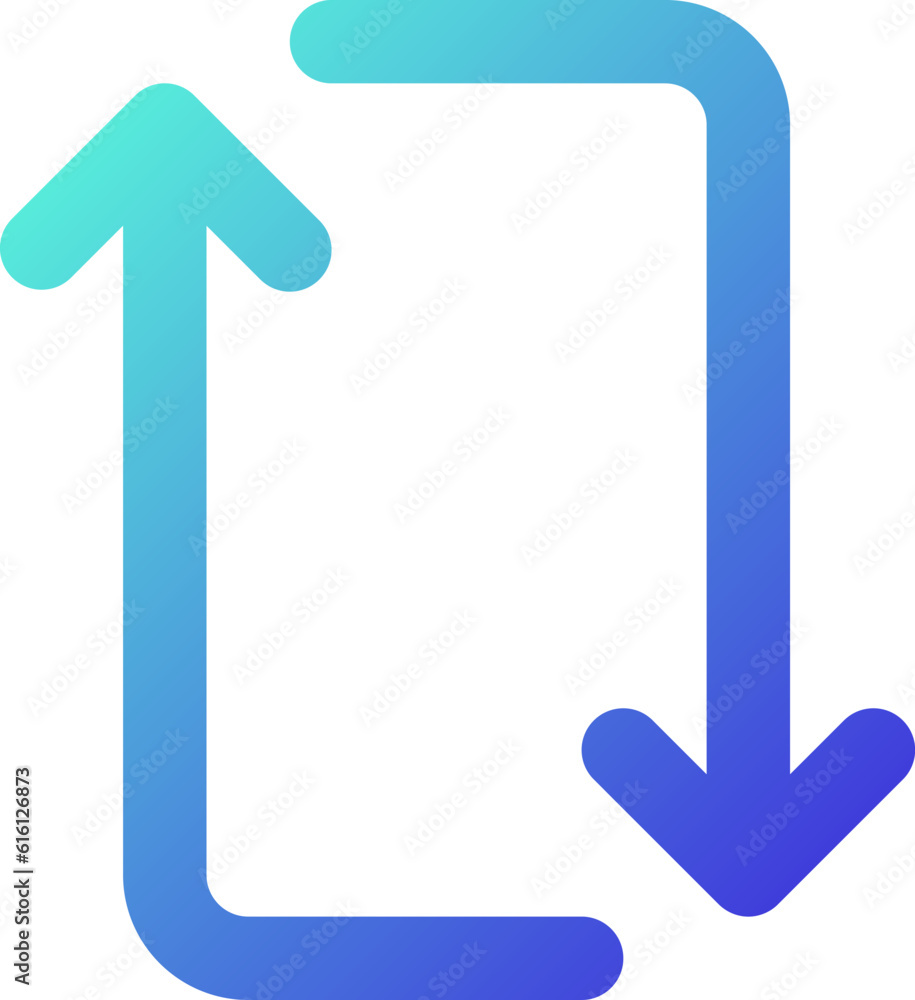 Poster repeat pixel perfect gradient linear ui icon. update messenger app. repetition of multimedia file. l
