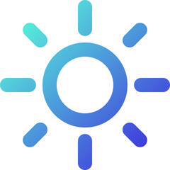 Brightness pixel perfect gradient linear ui icon. Smartphone screen settings. Weather forecast online. Line color user interface symbol. Modern style pictogram. Vector isolated outline illustration