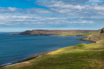 Fototapeta na wymiar Stunning panorama, view of Scottish landscape, Highlands, Scotland, Isle of Sky